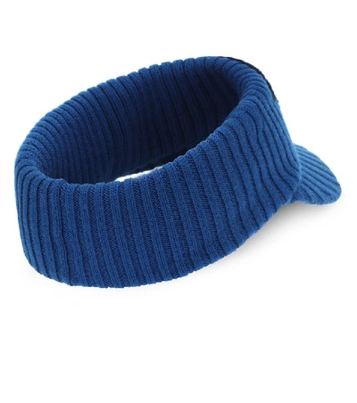 Shop Gucci Appliquéd Wool Visor In Blue