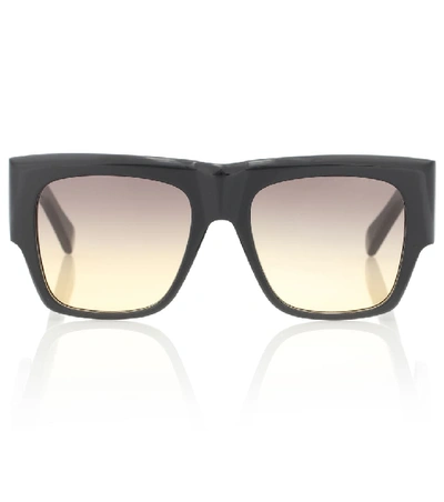 Shop Celine Rectangular Acetate Sunglasses In Black
