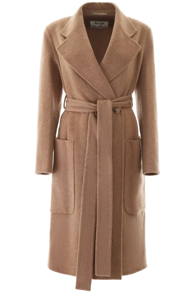 Shop Acne Studios Wool Coat In Beige