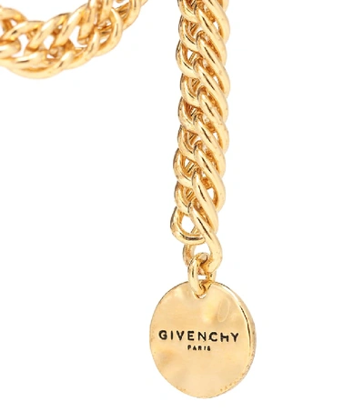 Shop Givenchy Embellished Leather Bracelet In Black