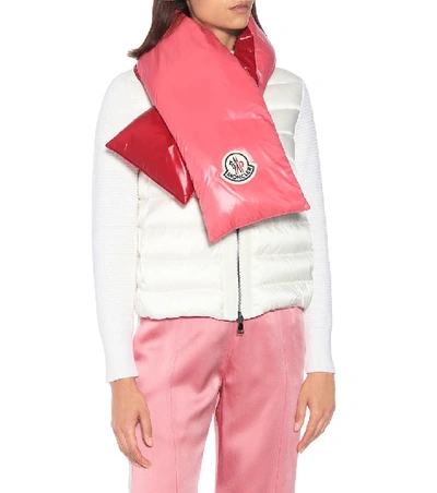 Shop Moncler Down Scarf In Pink