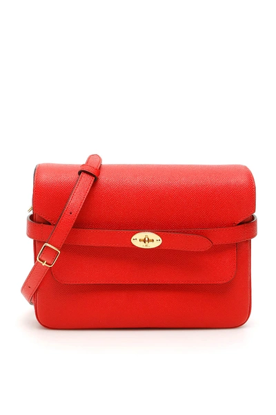 Shop Mulberry Belted Bayswater Accordion Bag In Red