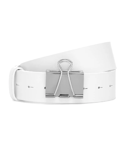 Shop Vetements Leather Belt In White