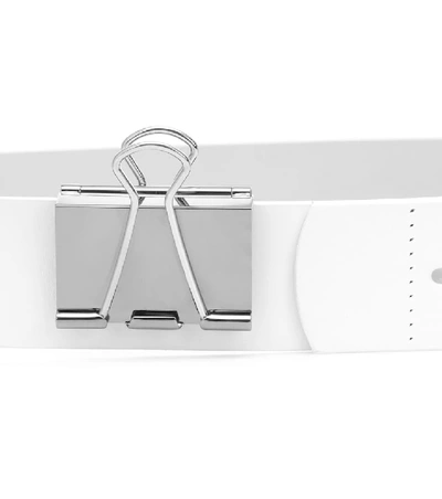 Shop Vetements Leather Belt In White