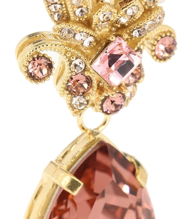 Shop Dolce & Gabbana Crystal-embellished Earrings In Pink