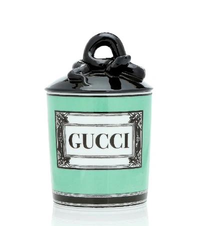 Shop Gucci Herbosum Logo Candle In Green