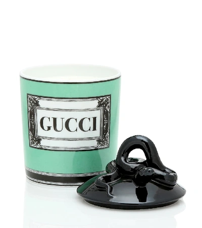 Shop Gucci Herbosum Logo Candle In Green