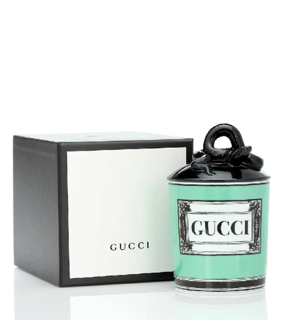 Shop Gucci Herbosum Logo Candle In Green