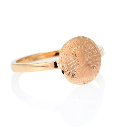 Shop Anissa Kermiche Louise D'or Coin 18kt Gold Pinkie Ring