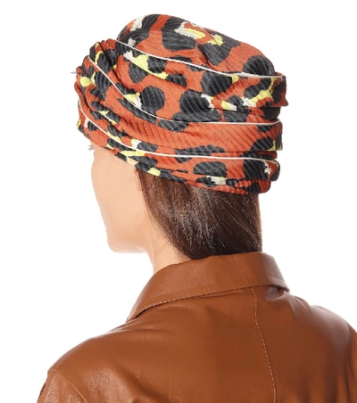 Shop Maison Michel Hiromi Leopard-print Turban In Multicoloured