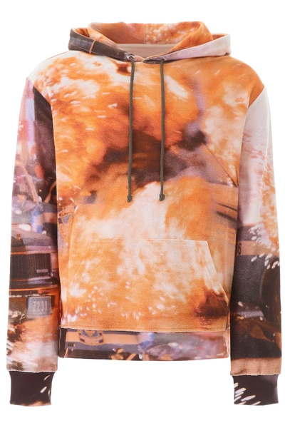 Shop 424 Explosion Hoodie In Orange,pink,brown