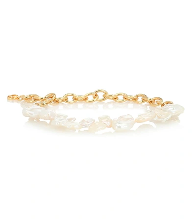 Shop Anissa Kermiche Two Faced Shelly Gold-plated Pearl Anklet