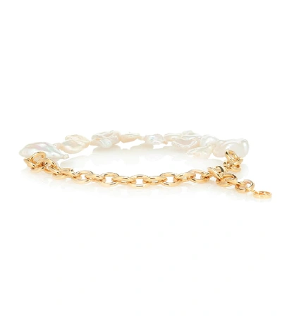 Shop Anissa Kermiche Two Faced Shelly Gold-plated Pearl Anklet