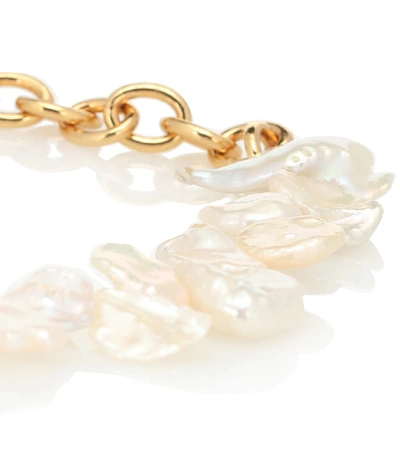 Shop Anissa Kermiche Two Faced Shelly Gold-plated Pearl Anklet