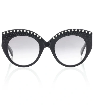 Shop Alaïa Embellished Acetate Sunglasses In Black