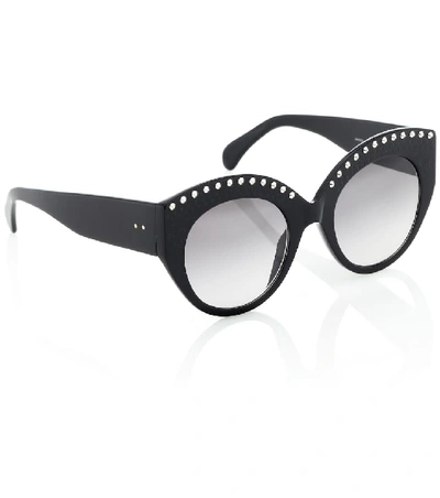 Shop Alaïa Embellished Acetate Sunglasses In Black