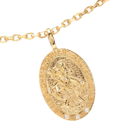 Shop Theodora Warre St Christopher Gold-plated Necklace