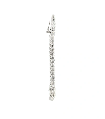 Shop Alessandra Rich Crystal-embellished Clip-on Earrings In Silver