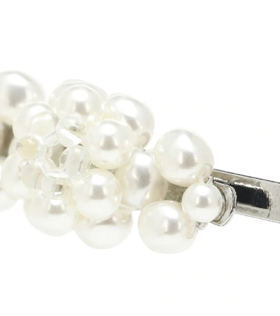 Shop Simone Rocha Faux Pearl Hair Clip In White