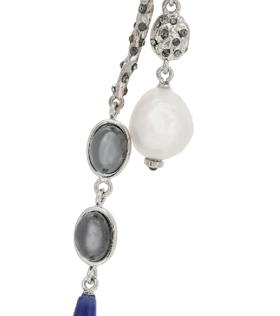 Shop Chloé Celeste Pearl And Stone Earrings In Silver