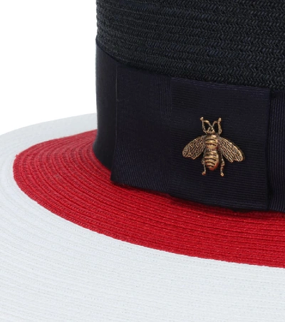 Shop Gucci Papier Wide Brim Hat In Blue