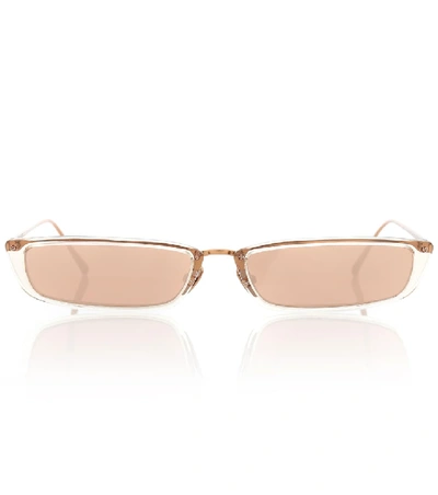 Shop Linda Farrow Rectangular Sunglasses In Gold