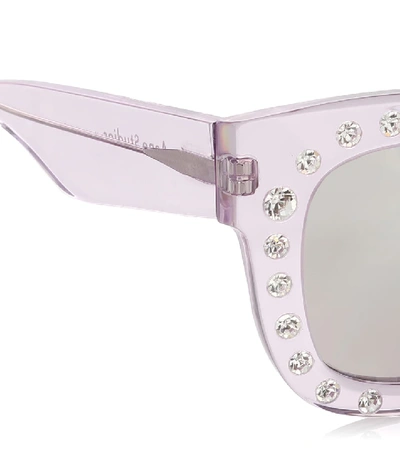 Shop Acne Studios Library Embellished Sunglasses In Purple