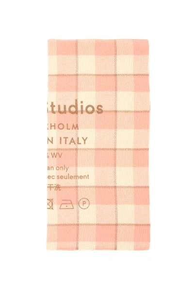 Shop Acne Studios Checked Scarf In Pink,beige,brown