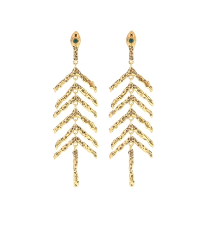 Shop Chloé Connie Embellished Earrings In Gold