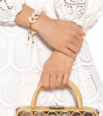 Shop Tohum Design Puka 22kt Gold-plated Cowry Shell Bracelet In White
