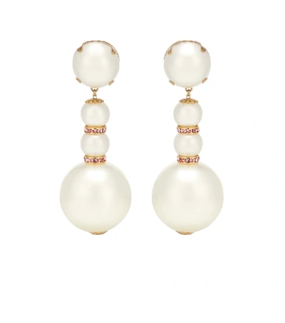 Shop Dolce & Gabbana Embellished Drop Earrings In White