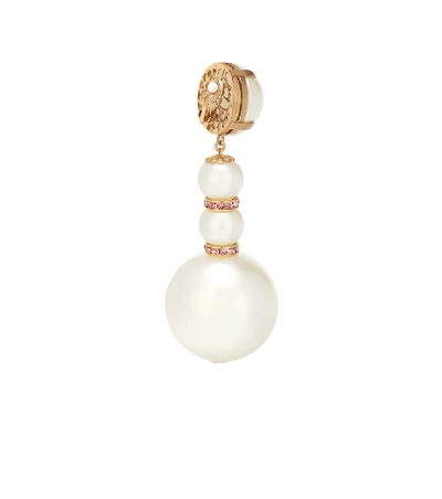 Shop Dolce & Gabbana Embellished Drop Earrings In White