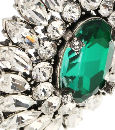 Shop Balenciaga Crystal Embellished Earrings In Green