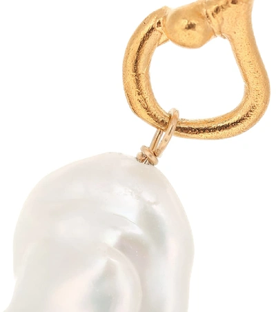 Shop Alighieri The Olive 24kt Gold-plated Earrings With Pearls