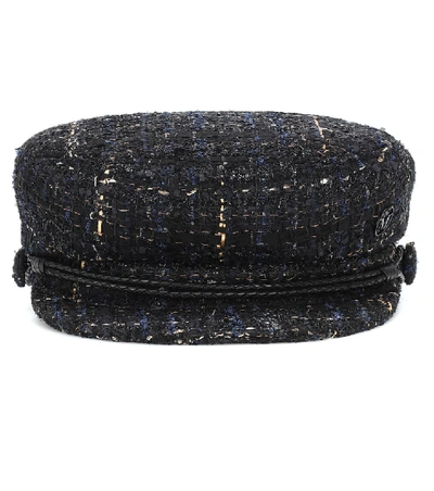 Shop Maison Michel New Abby Tweed Hat In Black