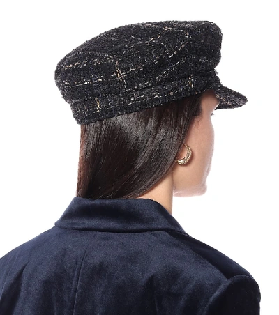 Shop Maison Michel New Abby Tweed Hat In Black