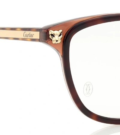 Shop Cartier Panthère De  Glasses In Brown