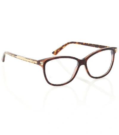 Shop Cartier Panthère De  Glasses In Brown