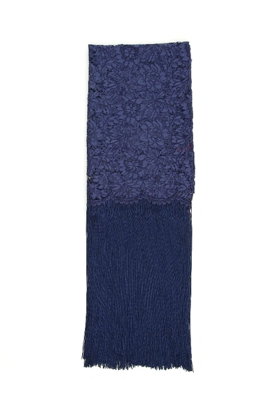 Shop Valentino Lace Stole In Blue