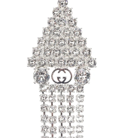 Shop Gucci Crystal Embellished Single Earring In White