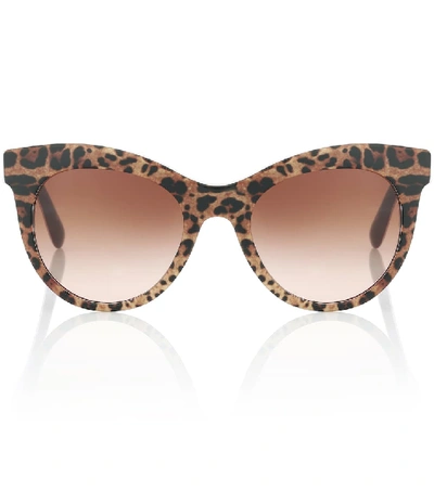 Shop Dolce & Gabbana Leopard-printed Sunglasses In Brown
