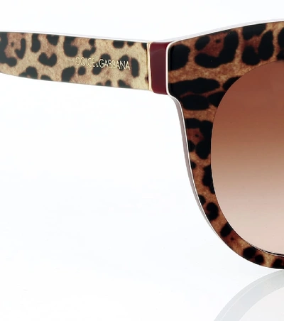 Shop Dolce & Gabbana Leopard-printed Sunglasses In Brown