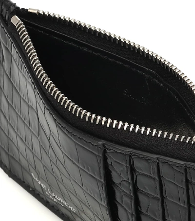 Shop Saint Laurent Classic Paris Leather Card Holder In Black