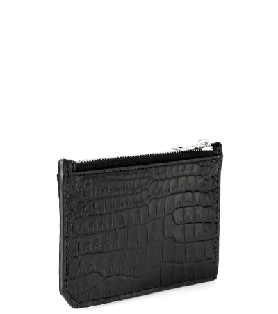 Shop Saint Laurent Classic Paris Leather Card Holder In Black