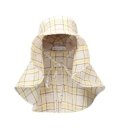 Shop Rejina Pyo Daisy Checked Hat In Yellow