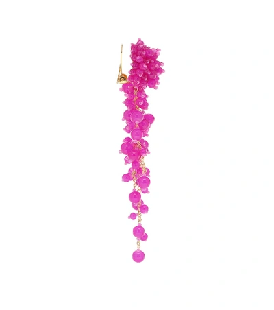 Shop Oscar De La Renta Beaded Clip-on Drop Earrings In Pink