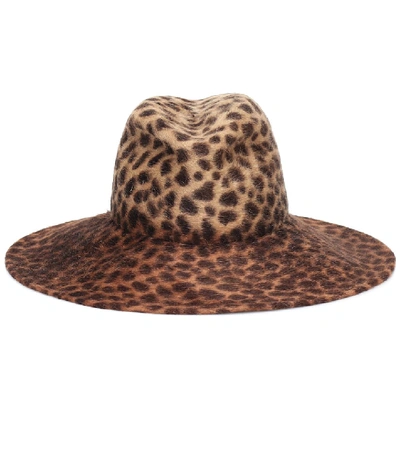 Shop Lola Hats Biba Leopard-print Felt Hat In Beige