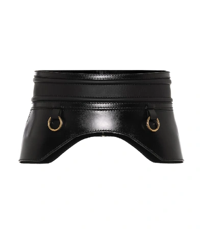 Shop Alexander Mcqueen Leather Corset Belt In Black