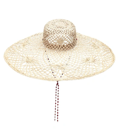 Shop Maison Michel Brigitte Straw Hat In Beige