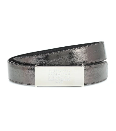 Shop Maison Margiela Reversible Leather Belt In Black